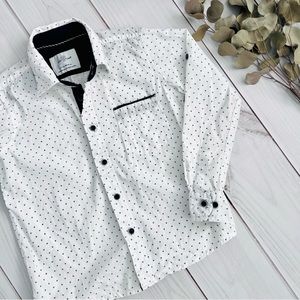 EUC White With Black Pattern Button Down